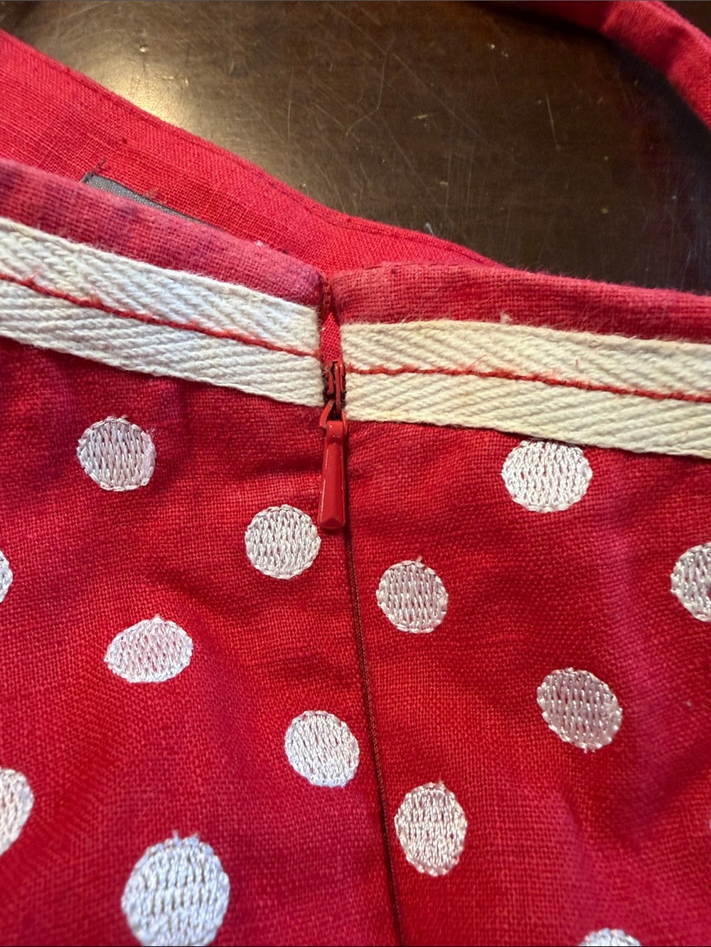 Muse Red and White Polka Dot Spaghetti Strap Dress - Picture 8 of 10